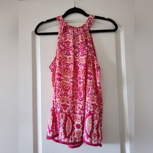 Pink and orange sleeveless top- size S